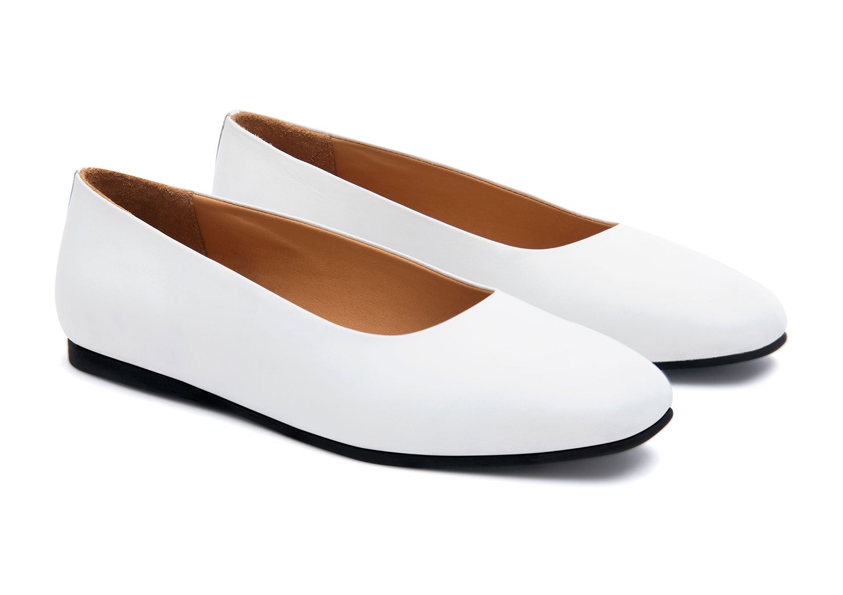 White Ballerina Flats